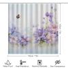 Dunmat Beautiful Floral 4 Pieces Shower Curtain Sets with Non-Slip Rugs, Toilet Lid Cover and Bath Mat, Purple Flowers Natural Plants Butterflies Bathroom Decor Set Waterproof Shower Curtains with 12 view 2