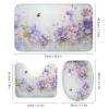 Dunmat Beautiful Floral 4 Pieces Shower Curtain Sets with Non-Slip Rugs, Toilet Lid Cover and Bath Mat, Purple Flowers Natural Plants Butterflies Bathroom Decor Set Waterproof Shower Curtains with 12 view 3