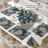 Antique Oriental Placemats Set of 4, Woven Placemat Washable Wipeable Table Placemat with Pocket, Holiday Cloth Table Mat for Party Kichen Dinner Baby Shower Vintage Blue Geometric Aesthetics Flower view 2