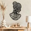 African Woman Metal Wall Art, Africa Metal Wall Art, Fingerprint Metal Wall Map, Africa Woman Wall Decor, African American Bedroom Metal Wall Art, African Style Art Home Decor, Unique Gift (14"x 22"| 36x57cm, Gold) view 2