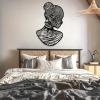 African Woman Metal Wall Art, Africa Metal Wall Art, Fingerprint Metal Wall Map, Africa Woman Wall Decor, African American Bedroom Metal Wall Art, African Style Art Home Decor, Unique Gift (14"x 22"| 36x57cm, Gold) view 4