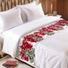 Christmas Bed Runner for Full/ Queen Size Bed, Red Gnomes Xmas Tree Silver Pine Tree Bedspread Protector Slipcover Bed Scarf for Foot Bed Runners & Scarves for Bedroom Hotel Wedding Room 83x20 Inches view 3