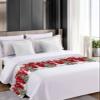 Christmas Bed Runner for Full/ Queen Size Bed, Red Gnomes Xmas Tree Silver Pine Tree Bedspread Protector Slipcover Bed Scarf for Foot Bed Runners & Scarves for Bedroom Hotel Wedding Room 83x20 Inches view 4