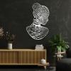 African Woman Metal Wall Art, Africa Metal Wall Art, Fingerprint Metal Wall Map, Africa Woman Wall Decor, African American Bedroom Metal Wall Art, African Style Art Home Decor, Unique Gift (14"x 22"| 36x57cm, Sliver) view 1