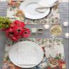 Snowman Beige Placemats Set of 6, Woven Placemat Washable Wipeable Table Placemat with Pocket, Holiday Cloth Table Mat for Party Kichen Dinner Baby Shower Christmas Farmhouse Eucalyptus Berry view 3
