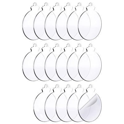 INEOUT Acrylic Christmas Ornament Blank Transparent Acrylic Circle DIY Blank Clear Christmas Round Acrylic Ornament for DIY
