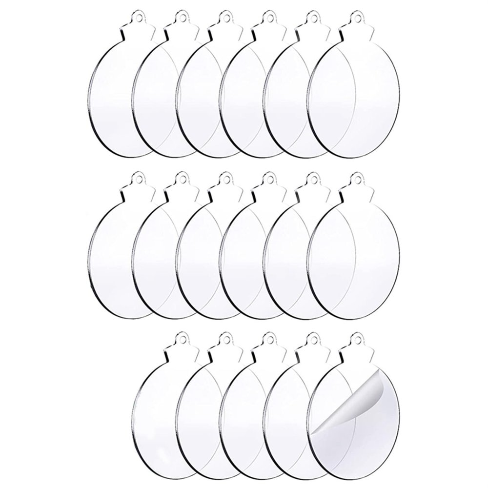 INEOUT Acrylic Christmas Ornament Blank Transparent Acrylic Circle DIY Blank Clear Christmas Round Acrylic Ornament for DIY