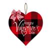 KPSheng Happy Valentines Day Heart Shaped Door Sign Farmhouse Wooden Happy Valentines Day Decor Sign Wreath for Home Door Wall Party Decor 12 Inch view 1