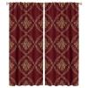 Abstract Baroque Luxury Damask Curtains - Modern Red Gold Damask Medallion Gothic Floral Thermal Insulated Blackout Curtains - Rod Pocket Window Treatment Drapes for Bedroom 2 Panels 54L x 21W view 1