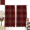 Abstract Baroque Luxury Damask Curtains - Modern Red Gold Damask Medallion Gothic Floral Thermal Insulated Blackout Curtains - Rod Pocket Window Treatment Drapes for Bedroom 2 Panels 54L x 21W view 3