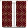 Abstract Baroque Luxury Damask Curtains - Modern Red Gold Damask Medallion Gothic Floral Thermal Insulated Blackout Curtains - Rod Pocket Window Treatment Drapes for Bedroom 2 Panels 54L x 21W view 4
