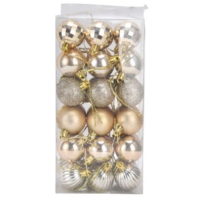 36 Pcs 40mm/1.6 Inch Christmas Tree Balls Ornaments, Shatterproof Hanging Decorations Xmas Pendant for Festival Holiday Party Xmas Tree Decor Holiday(Gold)