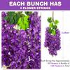 Alotiki Wisteria Hanging Flowers,Fake Hanging Flowers,Wisteria artificiales Garland for Home Wedding Arch Floral Party Garden Ceremony Outdoor Decor,3.6 feet Long(108,Purple) view 2