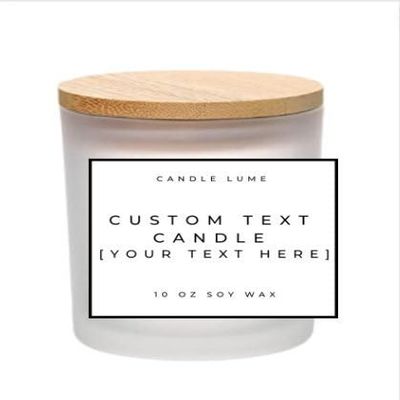 Custom Label Candle/10 oz Jars with Bamboo Lids/Custom Candle/Personalized Candle/Jar Candle/Soy Wax/Cool Candle/Beautiful Candle (Jar Colour: Black Matte, Scent: Unscented)