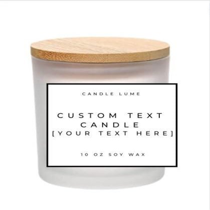 Custom Label Candle/10 oz Jars with Bamboo Lids/Custom Candle/Personalized Candle/Jar Candle/Soy Wax/Cool Candle/Beautiful Candle (Jar Colour: Black Matte, Scent: Unscented)