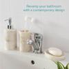 Navaris Decorative Bathroom Accessories Set - 3-Piece Bath Accessory Kit with Toothbrush Holder Liquid Soap Dispenser and Soap Dish Tray Set - Marble view 2