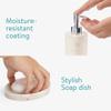 Navaris Decorative Bathroom Accessories Set - 3-Piece Bath Accessory Kit with Toothbrush Holder Liquid Soap Dispenser and Soap Dish Tray Set - Marble view 3