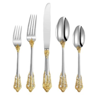 Cutlery Set 2Set Stainless Steel Flatware Set For Wedding Silverware Gold Plated Cutlery 02