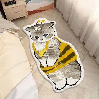 Cartoon Cat Rug for Bedroom Living Room Play Room Carpet Cute Area Rugs Fluffy Animal Print Bath Mat Home Decor Floor Mat (Color : L, Size : 31x70in)
