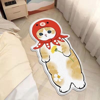 Cartoon Cat Rug for Bedroom Living Room Play Room Carpet Cute Area Rugs Fluffy Animal Print Bath Mat Home Decor Floor Mat (Color : an, Size : 31x63in)
