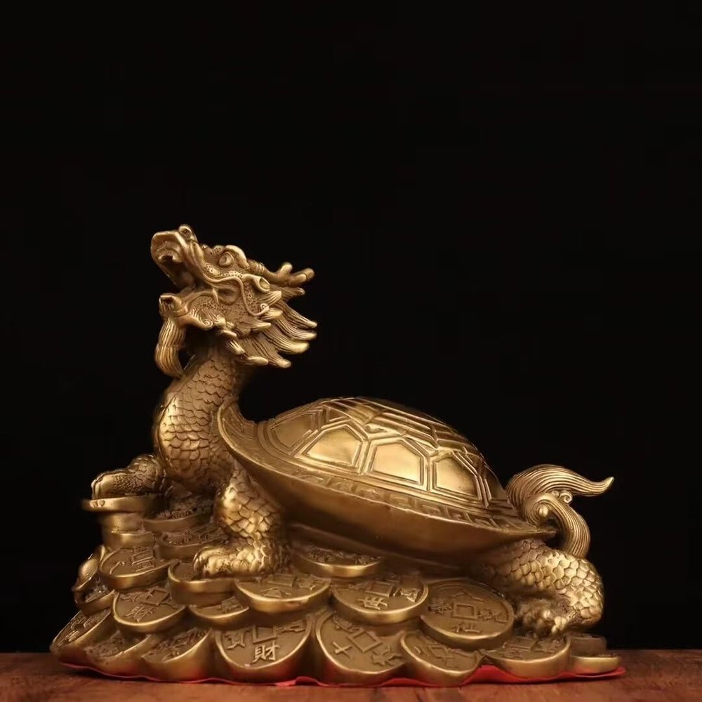 burid Pure Copper Dragon Turtle Sculpture Crafts Office Statue Dragon Turtle Auspicious Beast Living Room Store Decoration Gift