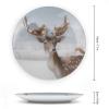 Animal Deer Reindeer Wild Decorative Plate for Kitchen Accent Ceramic Wall Hanging Souvenir with Display Stand Home Decor Collectible Plate for Wedding Holiday Party Supplies 7" view 2