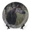Africa Wildlife Animals Decorative Plate for Kitchen Accent Ceramic Wall Hanging Souvenir with Display Stand Home Decor Collectible Plate for Wedding Holiday Party Supplies 6" view 1