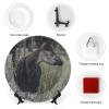 Africa Wildlife Animals Decorative Plate for Kitchen Accent Ceramic Wall Hanging Souvenir with Display Stand Home Decor Collectible Plate for Wedding Holiday Party Supplies 6" view 3
