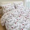Elegant Comfort Ultra Soft 4-Piece 100% Turkish Cotton Flannel Sheet Set - Holiday Christmas Flannel Sheets, Warm and Cozy Premium Quality, Deep Pocket Fitted Sheet- King, Cardinal view 3