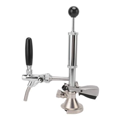 Tissting 4" Stainless Steel Keg Party Pump, Heavy-Duty Draft Beer Tap with D Type Coupler & Handle - Portable Picnic Pump for Homebrew, Backyard Gatherings & Parties (#1)