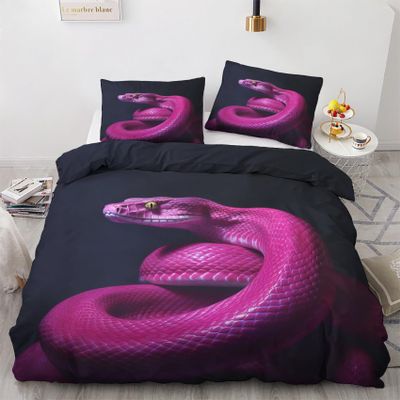 zcwl Snake Duvet Cover Queen Size | Animal Serpent Bedding Set | 3 Piece | Soft Microfiber Patterned Comforter Cover with Zipper Ties & 2 Pillowcases | Snake Bedroom Decor
