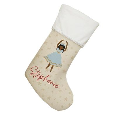 Personalization Universe Sugarplum & Nutcracker Collection Personalized Christmas Stocking - Plush Velvet, 19.5" x 7.5" - Durable Woven Polyester, Holiday Decor - Ivory