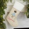 Personalization Universe Sugarplum & Nutcracker Collection Personalized Christmas Stocking - Plush Velvet, 19.5" x 7.5" - Durable Woven Polyester, Holiday Decor - Ivory view 2