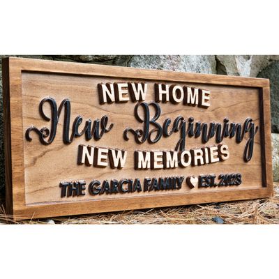 Personalized New Home Plaque with Family Names  Custom Established Date Wall Art, Housewarming or Realtor Gift