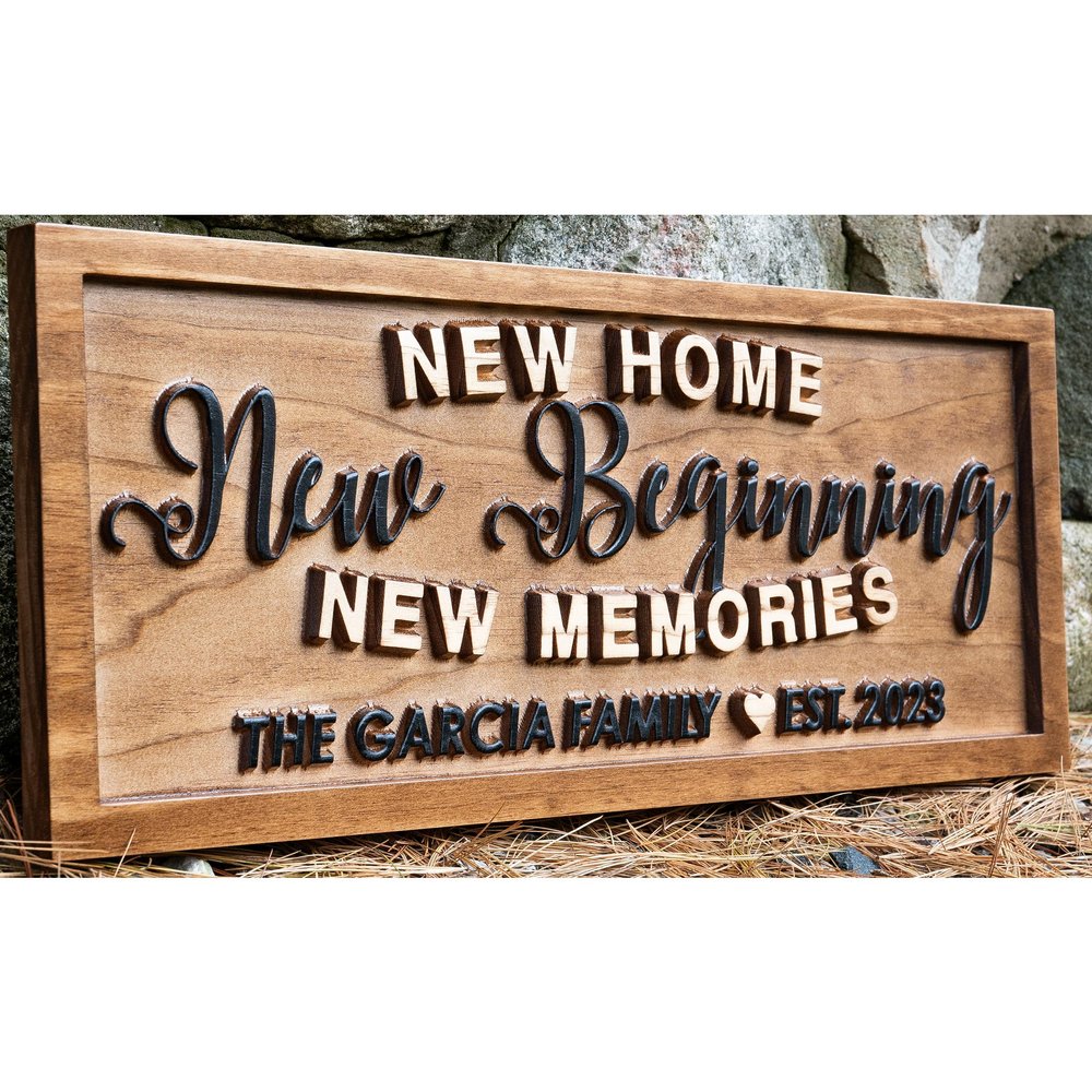 Personalized New Home Plaque with Family Names  Custom Established Date Wall Art, Housewarming or Realtor Gift