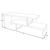 LeisureMod Orford Mid-Century Modern TV Stand with MDF Shelves and Powder Coated Iron Legs for Living Room (Ebony) view 3