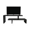 LeisureMod Orford Mid-Century Modern TV Stand with MDF Shelves and Powder Coated Iron Legs for Living Room (Ebony) view 4