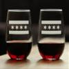 Bevvee Chicago Flag  Stemless Wine Glasses - Set of 2 - Chitown Gifts - Large 17 Ounce view 2