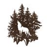 SIGNLEADER Metal Wall Art Decor Wolf and Pine Tree Minimalist Modern Abstract Wall Sculpture Hangings Home Decoration for Living Room, Bedroom, Bathroom, Kitchen, Outdoor - 36" Bronze view 2