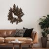 SIGNLEADER Metal Wall Art Decor Wolf and Pine Tree Minimalist Modern Abstract Wall Sculpture Hangings Home Decoration for Living Room, Bedroom, Bathroom, Kitchen, Outdoor - 36" Bronze view 4