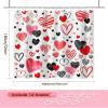 Lindameler Cute Valentine's Day Shower Curtain Set Funny Abstract Modern Red and Black Hearts Shower Curtain for Bathroom Romantic Waterproof Polyester Fabric Shower Curtain 72x72 INES with 12 Hooks view 3