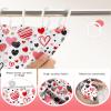 Lindameler Cute Valentine's Day Shower Curtain Set Funny Abstract Modern Red and Black Hearts Shower Curtain for Bathroom Romantic Waterproof Polyester Fabric Shower Curtain 72x72 INES with 12 Hooks view 4