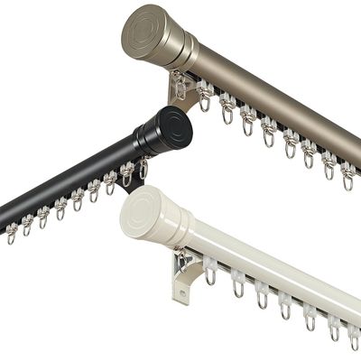 JEDAL Window Curtain Rods Curtain Track Decorative Curtain Rail 1 to 5m Roman Curtain Tracks with Installation Hardware Wall Mount (Color : Champagne Gold, Size : 5.2ft)