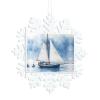 Blue Sailboat 1 Print Christmas Snowflake Decor Hanging Xmas Tree Santa Keepsake Home Souvenir Gifts view 2