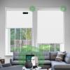 DONGFXK Motorized Blinds with Remote, Blackout Cooling Automatic Shades with Solar Panel Cordless Smart Blinds for Windows, Custom Electric Blinds Horizontal Roller Shades,White,27" W X 72" H view 1