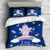 REALIN Unicorn Pig Rainbow Prints Duvet Cover Set Unicorn Pig Animal Bedding Girl Boy Kids Bed Sets 2/3/4PCS Quilt Covers/Sheets/Pillow Shams,Twin/Full/Queen/King (C,Full-200x229cm-4PCS) view 1