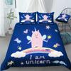 REALIN Unicorn Pig Rainbow Prints Duvet Cover Set Unicorn Pig Animal Bedding Girl Boy Kids Bed Sets 2/3/4PCS Quilt Covers/Sheets/Pillow Shams,Twin/Full/Queen/King (C,Full-200x229cm-4PCS) view 2