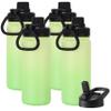 DOMICARE 16 oz Kids Water Bottle for School Stainless Steel Double Wall Vacuum Insulated Water Bottle with Straw lids & Spout Lid, Leakproof BPA Free (Green gradient,4) view 1