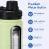 DOMICARE 16 oz Kids Water Bottle for School Stainless Steel Double Wall Vacuum Insulated Water Bottle with Straw lids & Spout Lid, Leakproof BPA Free (Green gradient,4) view 2