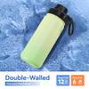 DOMICARE 16 oz Kids Water Bottle for School Stainless Steel Double Wall Vacuum Insulated Water Bottle with Straw lids & Spout Lid, Leakproof BPA Free (Green gradient,4) view 4